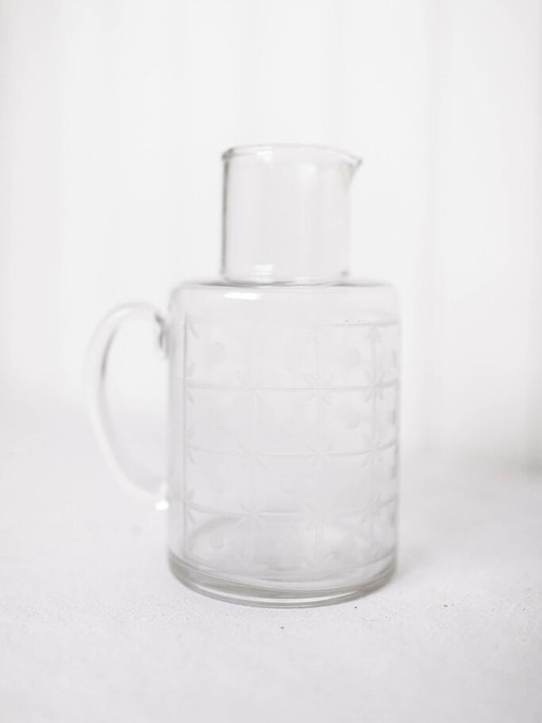 32 oz. Blown Recycled Etched Glass Pitcher