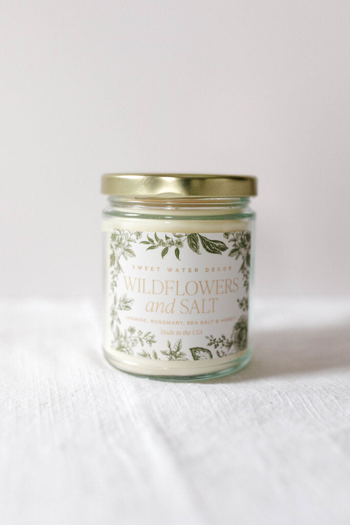 wildflowers and salt candle