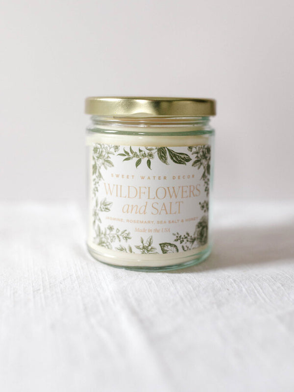 wildflowers and salt candle