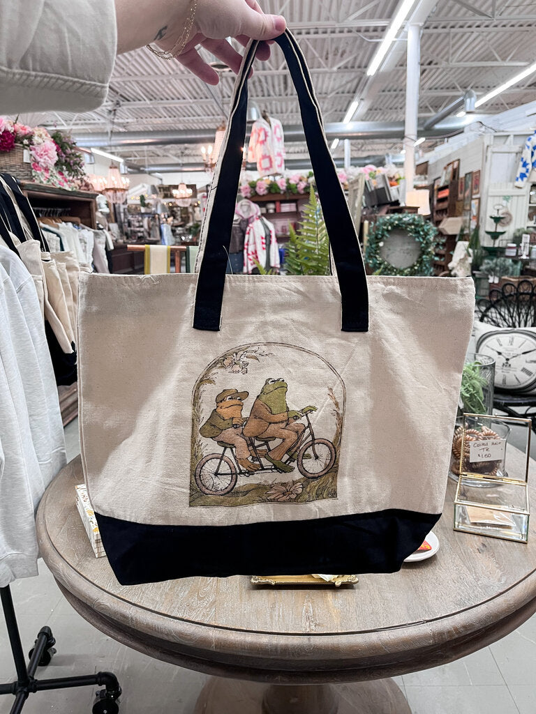 frog and toad zipper tote