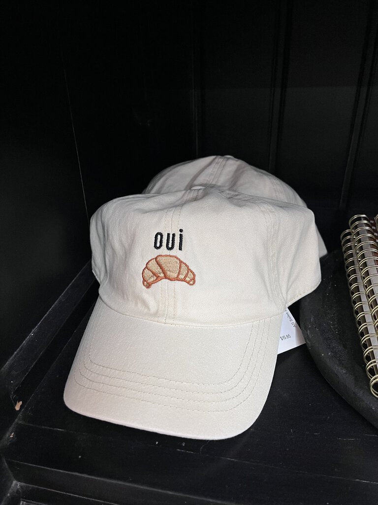 oui croissant baseball cap