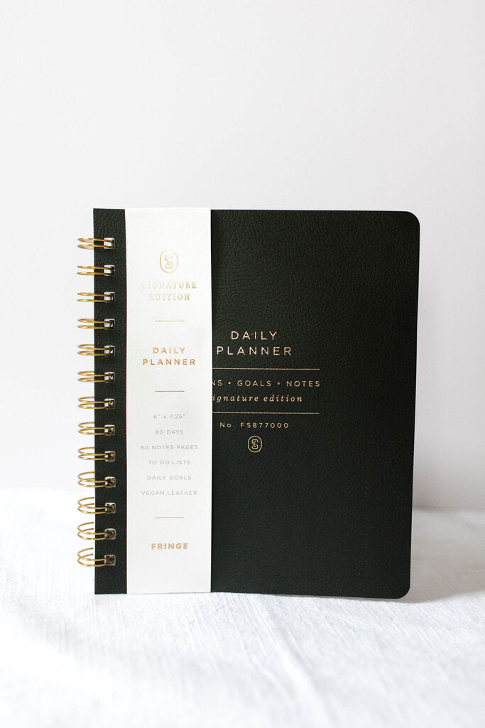Standard Black Daily Non-Dated Planner