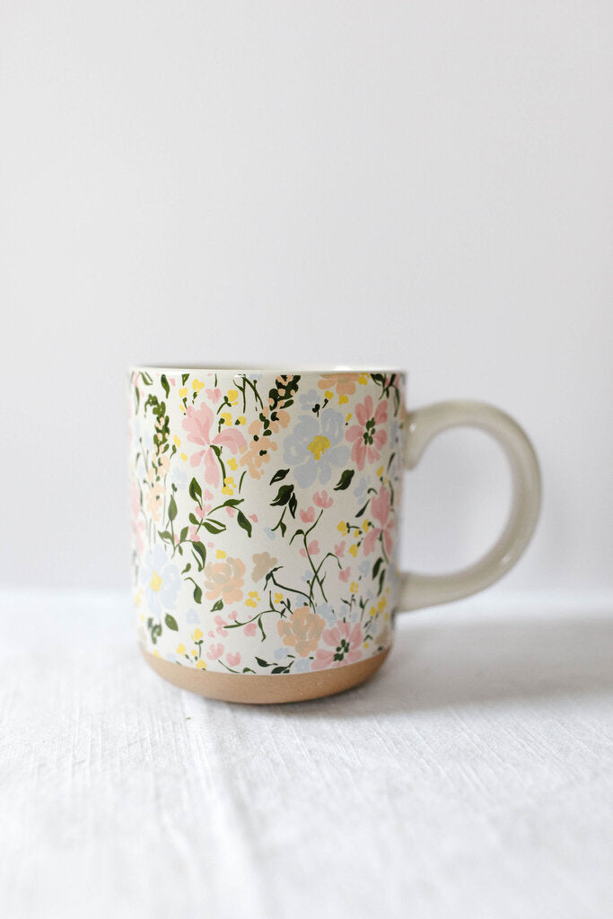 spring floral stoneware mug