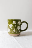 green floral mug