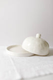 ceramic white butter dish