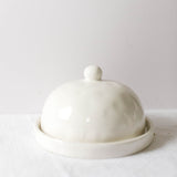 ceramic white butter dish