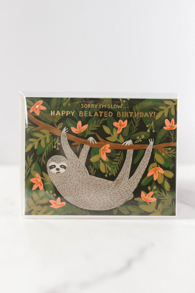 Sloth Belated Birthday Card