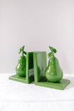 Cast Iron Pear Bookends, Green, Set of 2