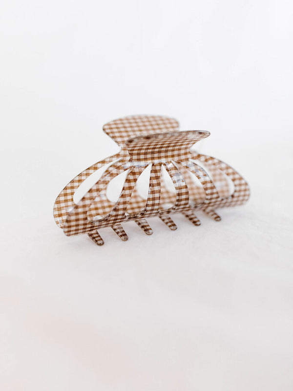 Gingham hair claw