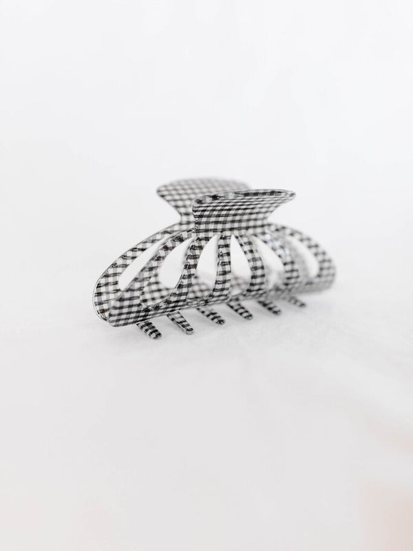 Gingham hair claw