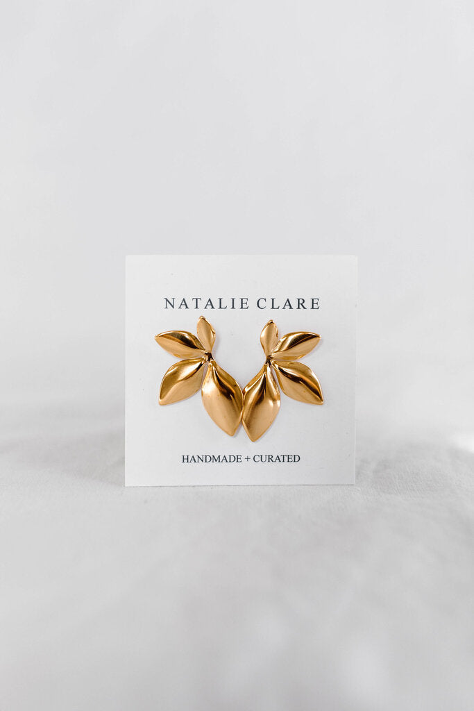 leaf statement earrings