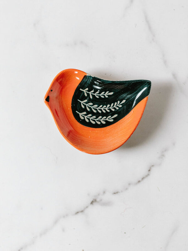 red bird trinket dish