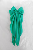 green long hair bow clip
