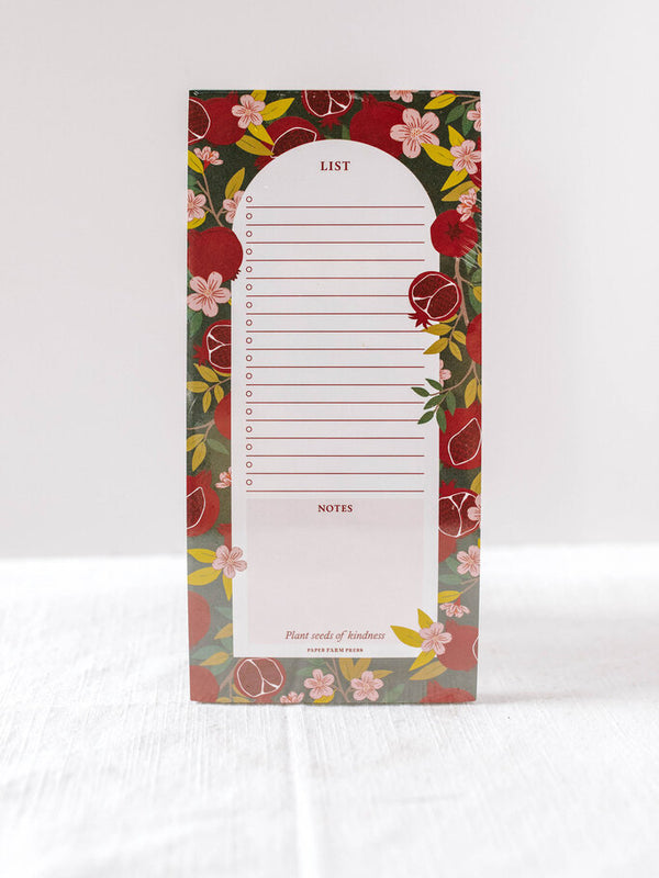 Pomegranate Market List Notepad