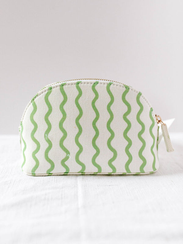 striped cosmetic bag