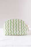 striped cosmetic bag