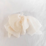 cream chiffon bow hair clip