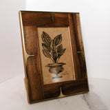 Picture Frame, Wood & Brass 4x6