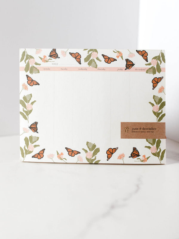 monarchs weekly desk pad
