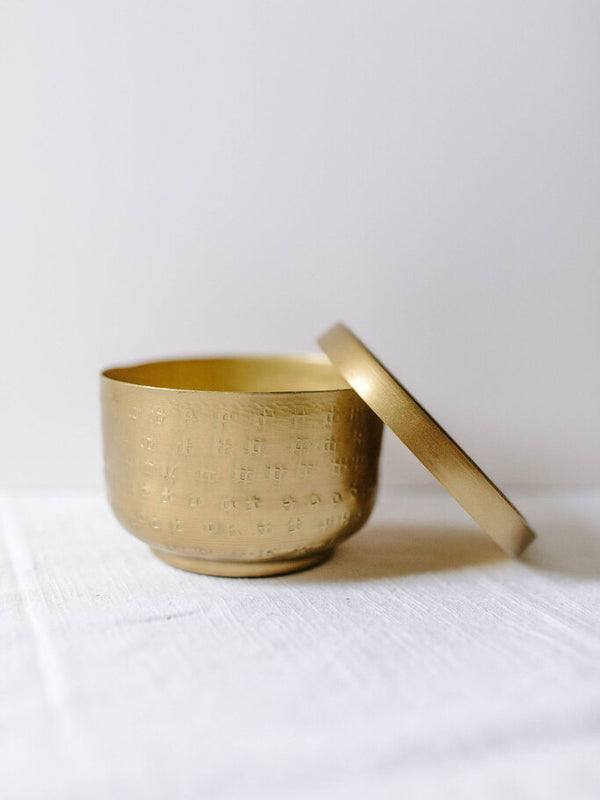 Antique brass aluminum container