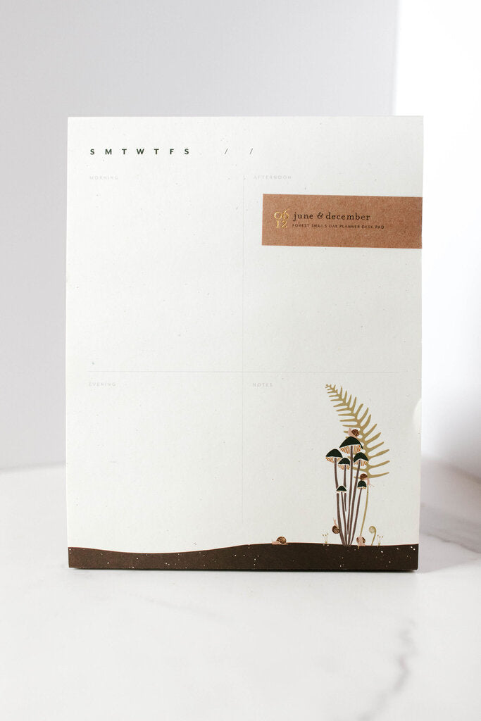 forest snail day planner desk pad
