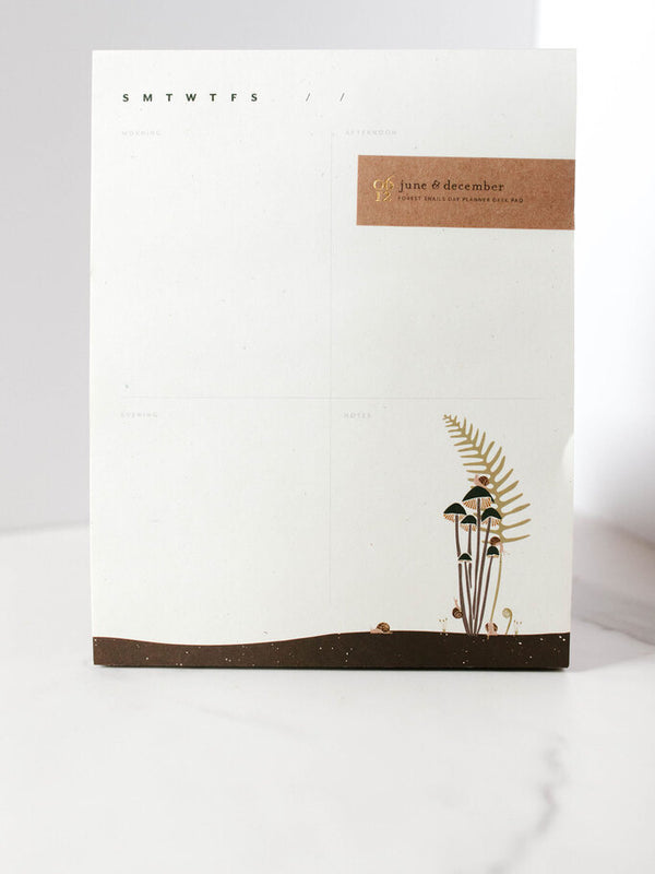 forest snail day planner desk pad