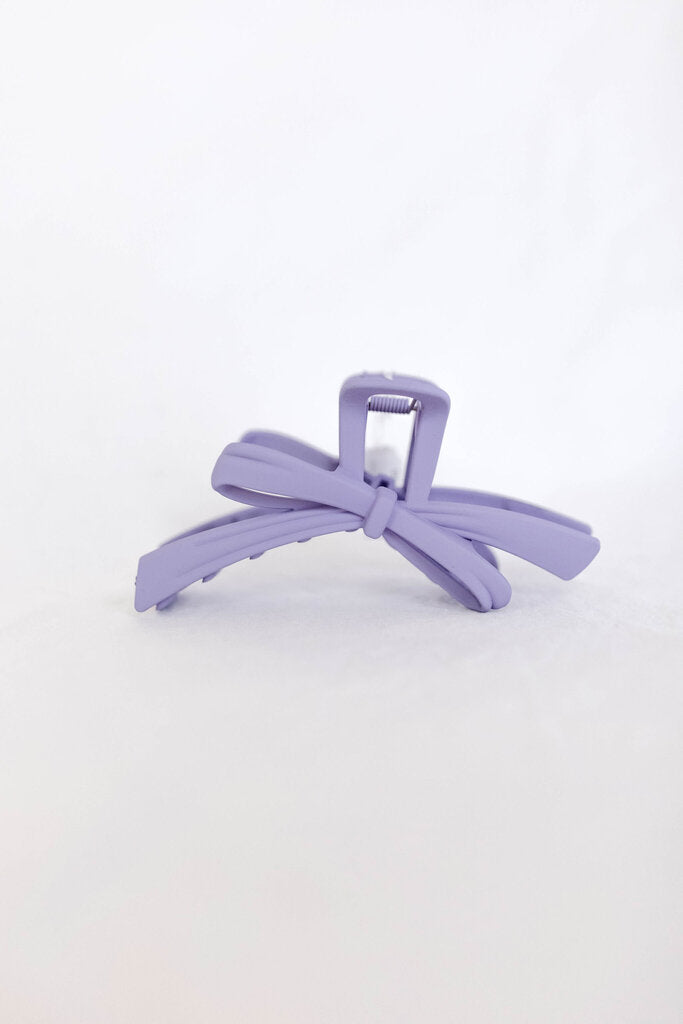 purple ribbon hair claw