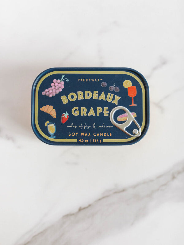 Bordeaux Grape Bistro Tin Candle