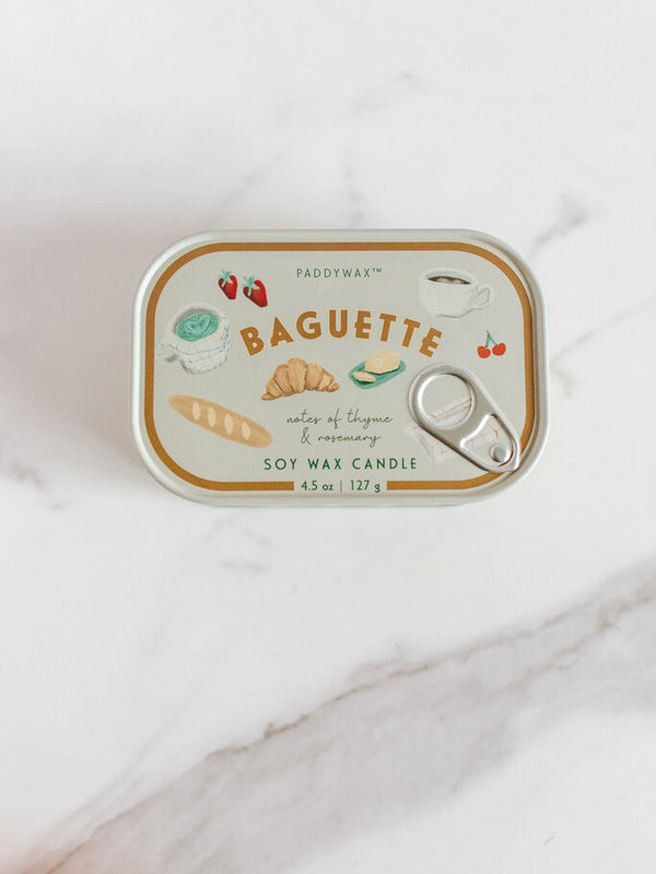 French Baguette Tin Candle