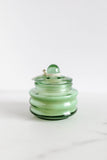 Green Glass Cactus Flower Candle