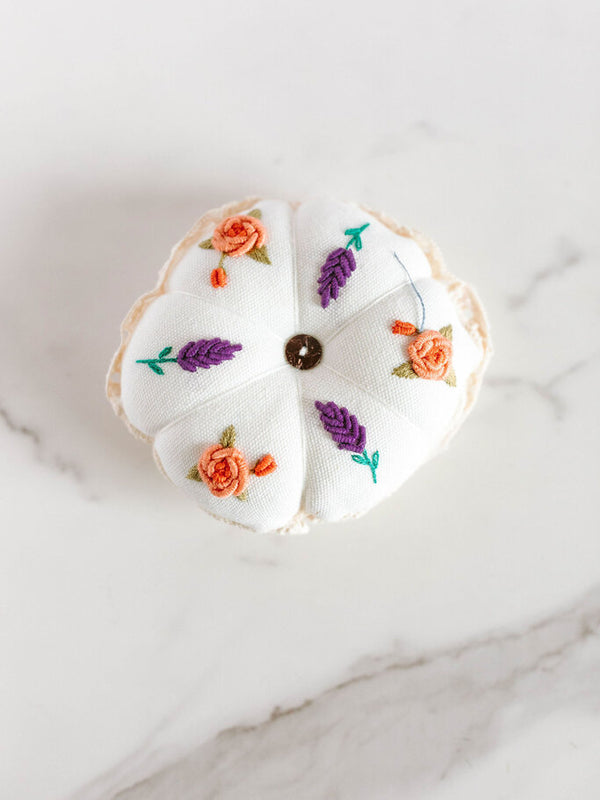 rose and lavender pincushion