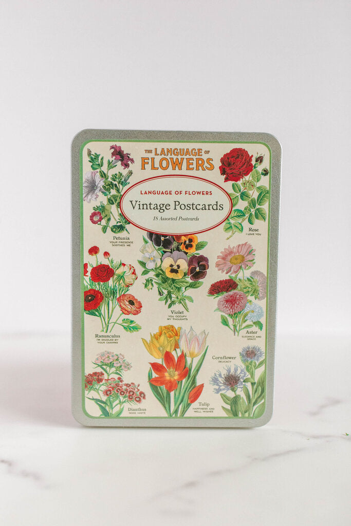 language of flowers postcard set