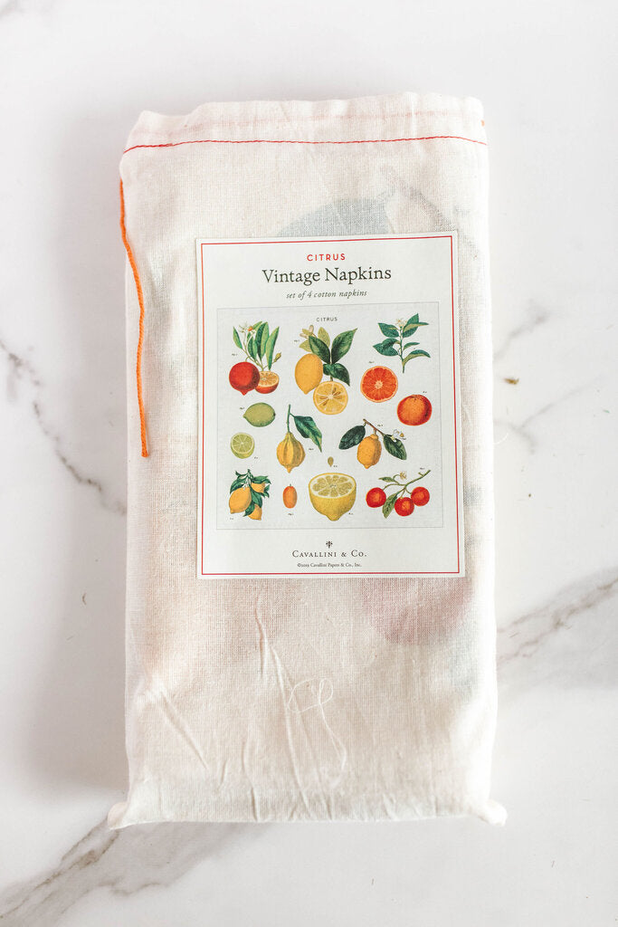 set of 4 cloth napkins in citrus