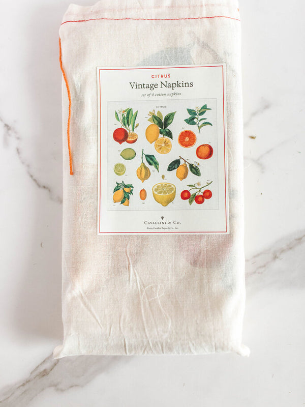 set of 4 cloth napkins in citrus