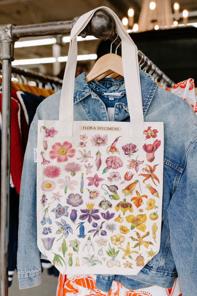 flora specimens canvas tote
