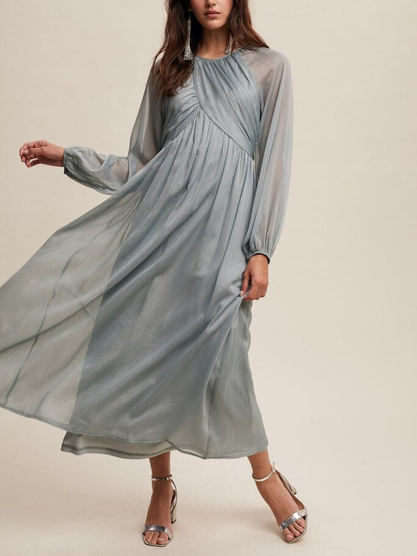 Light Blue Crossover Maxi Dress