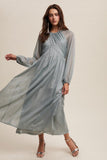 Light Blue Crossover Maxi Dress