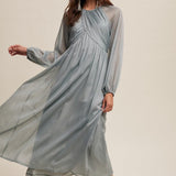 Light Blue Crossover Maxi Dress
