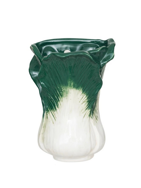 stoneware cabbage shaped wall vase