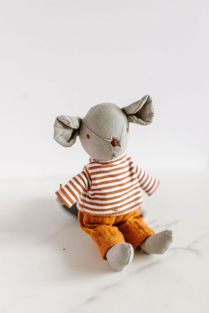 small mouse in trousers