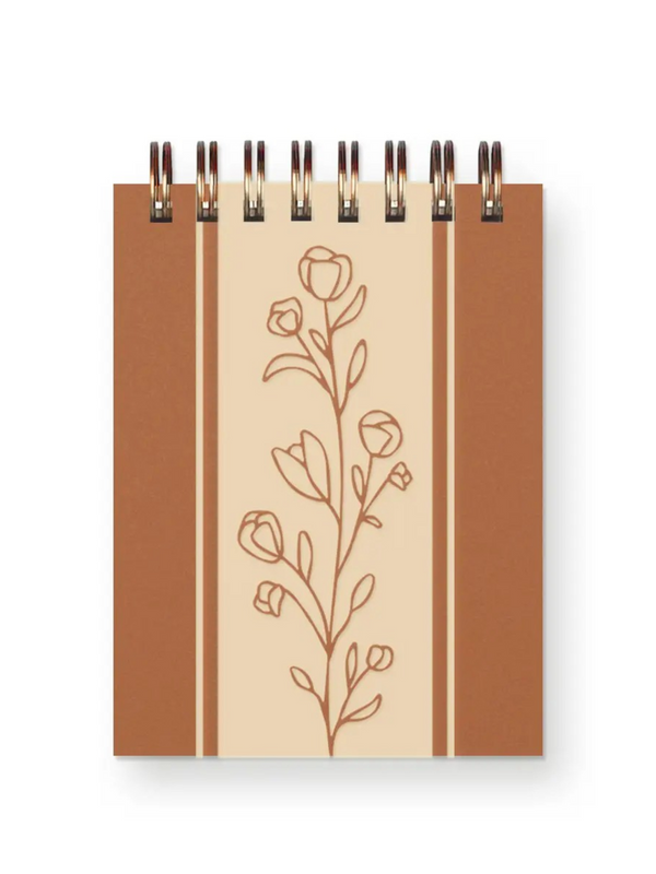 Flower Vine Mini Jotter Notebook: Copper