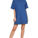 light navy round neck T-shirt dress