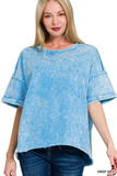 deep sky french terry acid washed tee