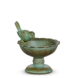 5.75" pedestal trinket dish with bird