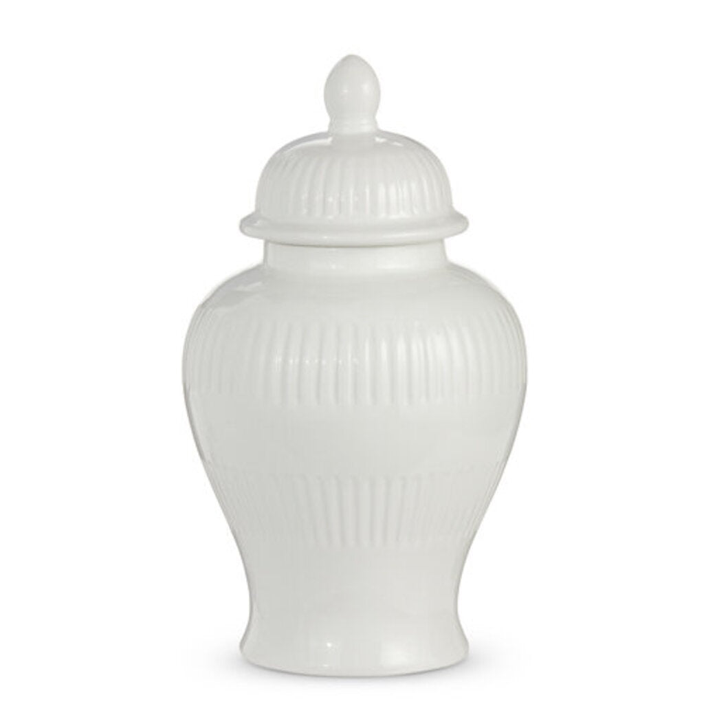 14" white ginger jar