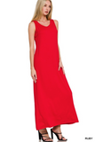 ruby sleeveless flared scoop neck maxi dress