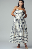 white sweet ribbon stripe maxi dress