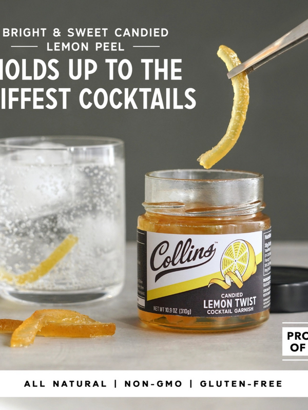 Italian Candied Lemon Peel Twist Cocktail Garnish - 10.9 oz