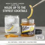 Italian Candied Lemon Peel Twist Cocktail Garnish - 10.9 oz