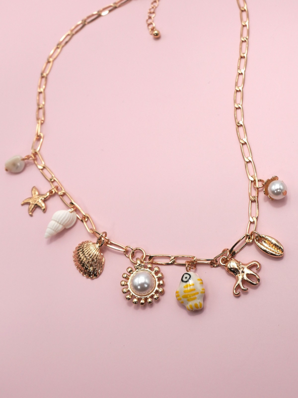 Fisherman Toile Charm Necklace